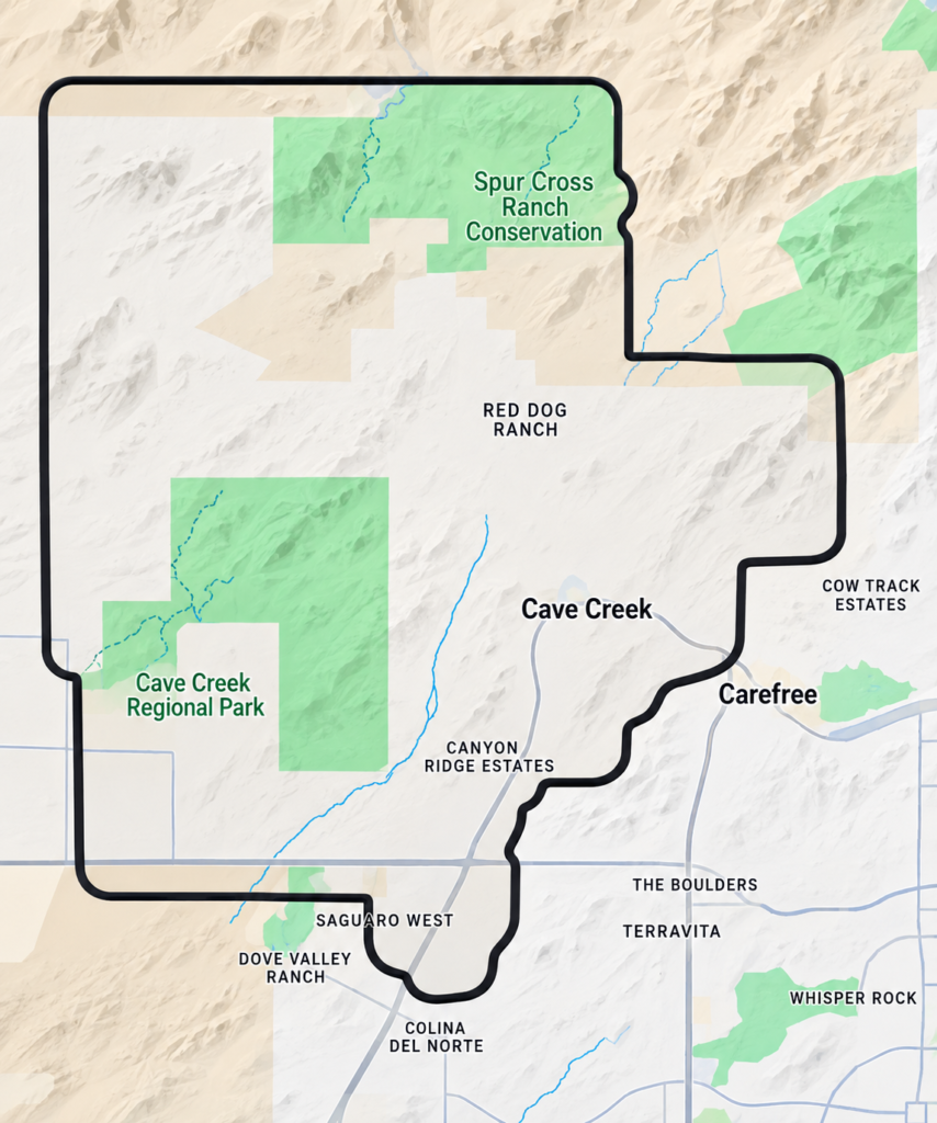 Wayne Metcalf Realtor®-Cave Creek map