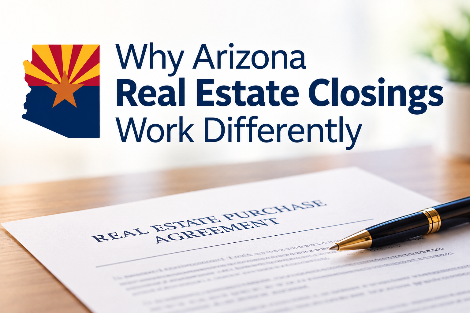 Arizona real estate closing with purchase agreement.